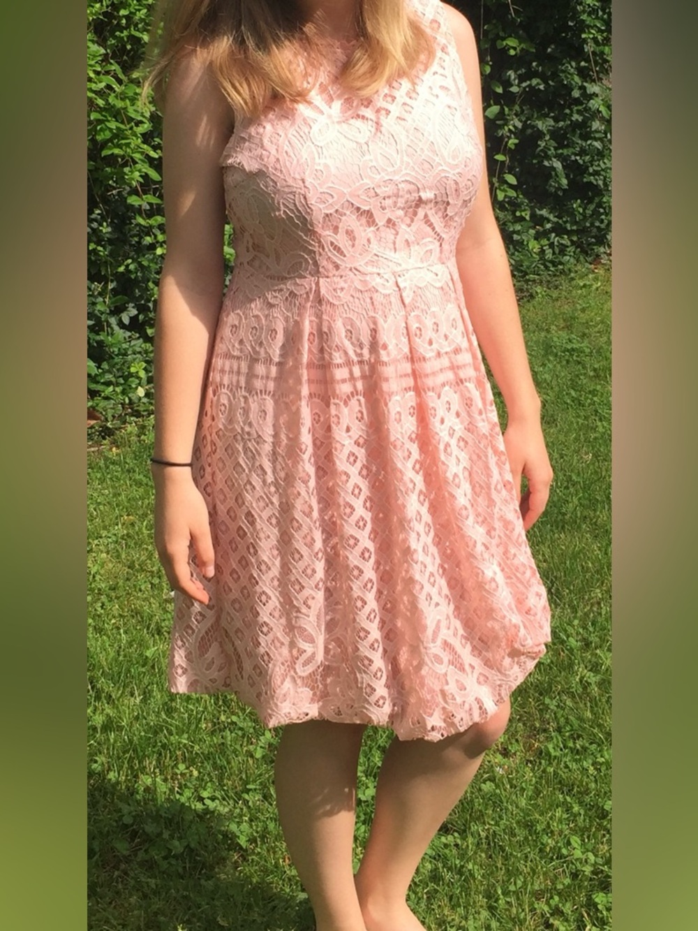 Pink Lace Party Dress Bridesmaid Spring Summer